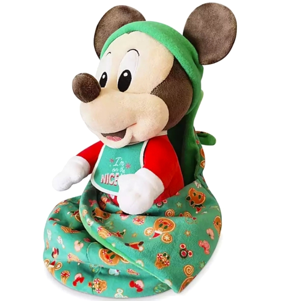DisneyParks Mickey Mouse Baby Holiday Cheer I'm on the Nice List Plush NWT